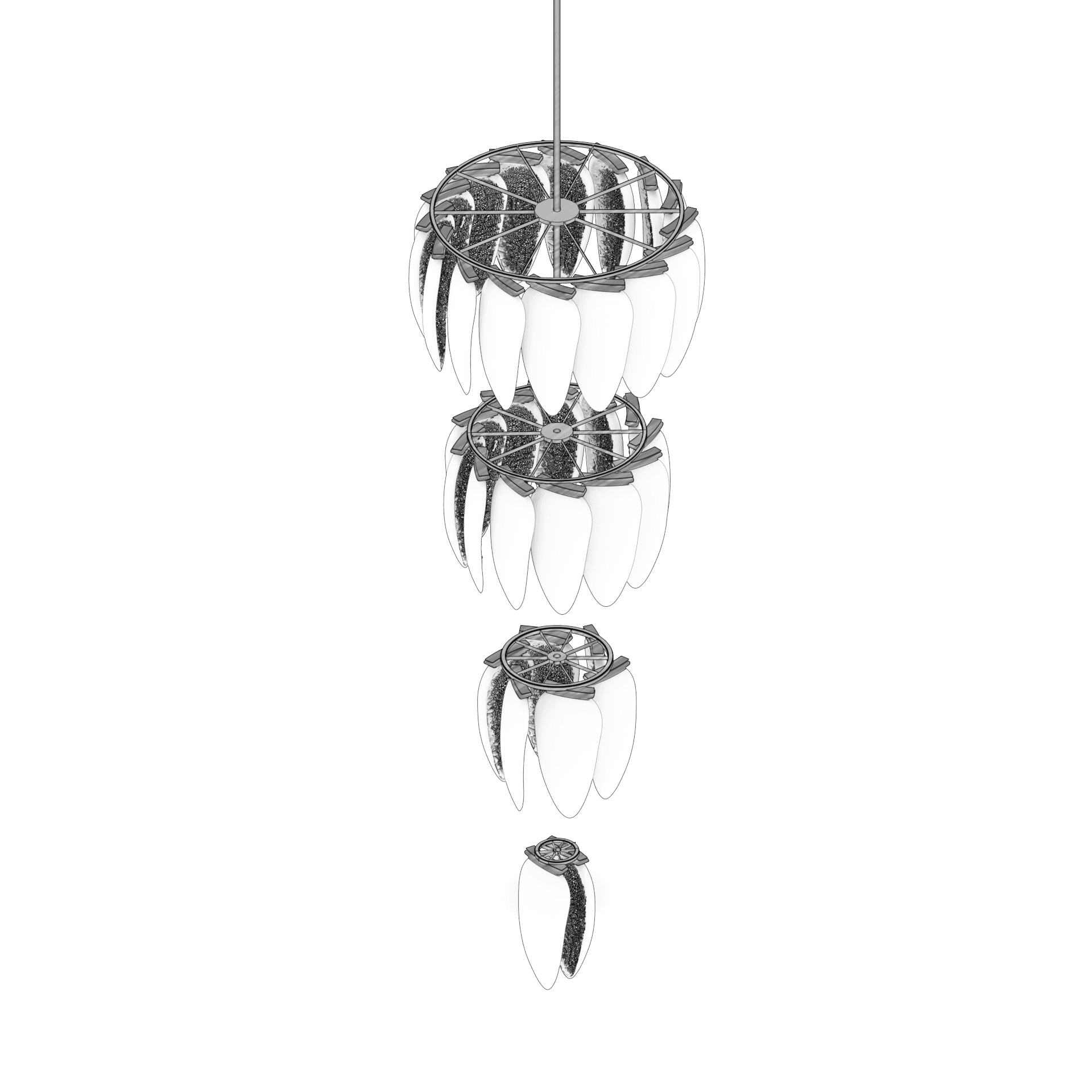 Three-tier chandelier module