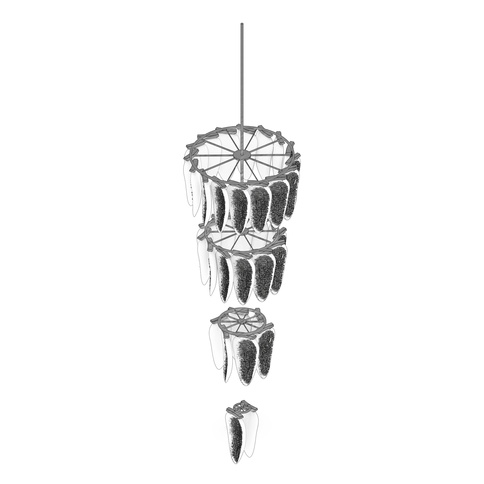 Three-tier chandelier module alternate view