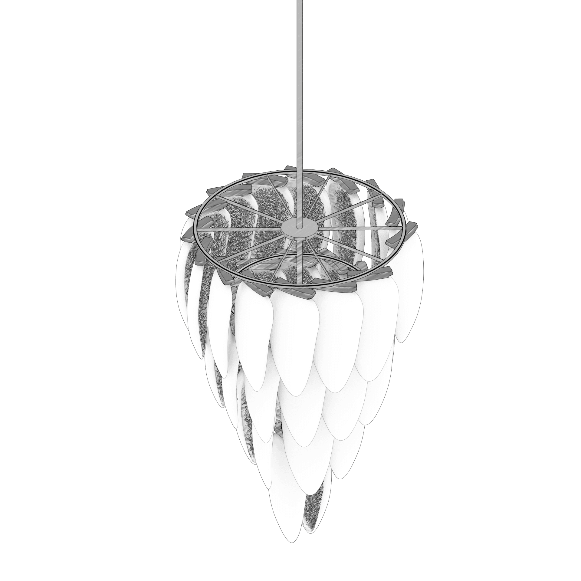 Single-tier chandelier bowl module