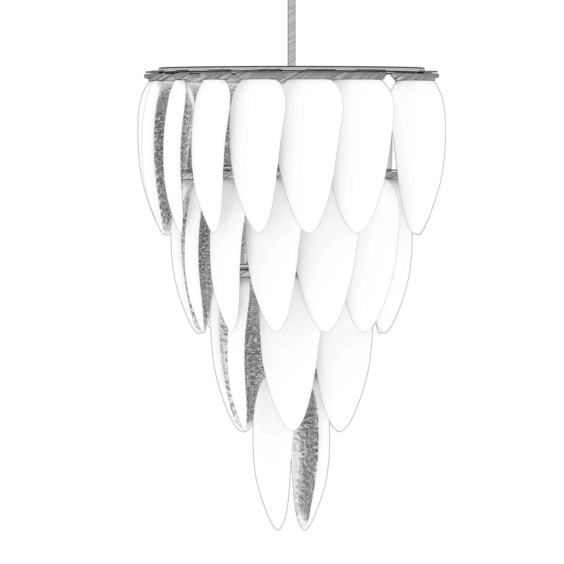 Full conical chandelier isolate 02