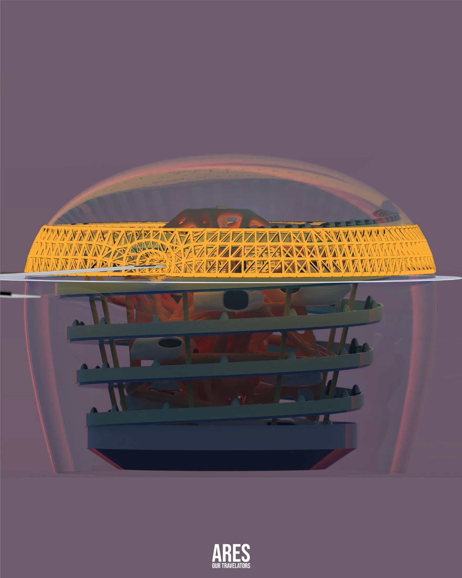 Clean side profile of the habitat structure