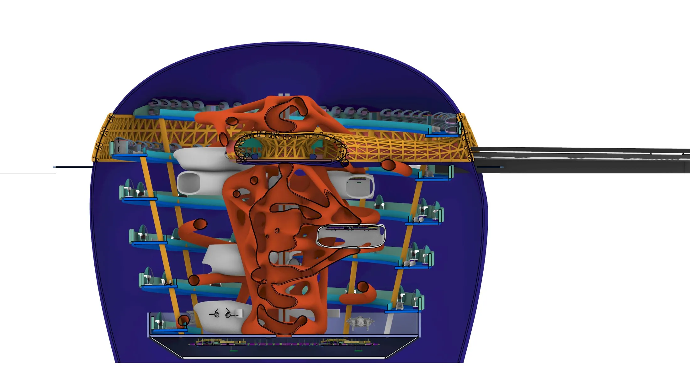 Detailed 3D section alternate view