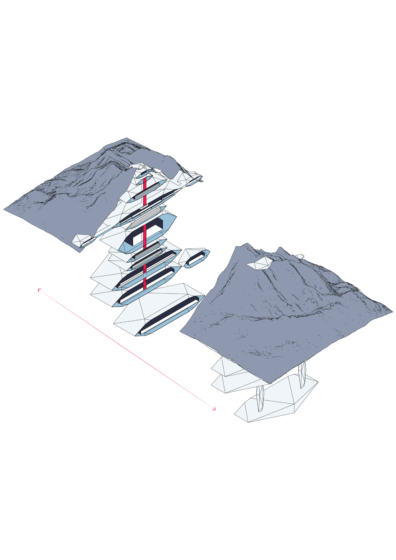 Structural form nested in subterranean rock