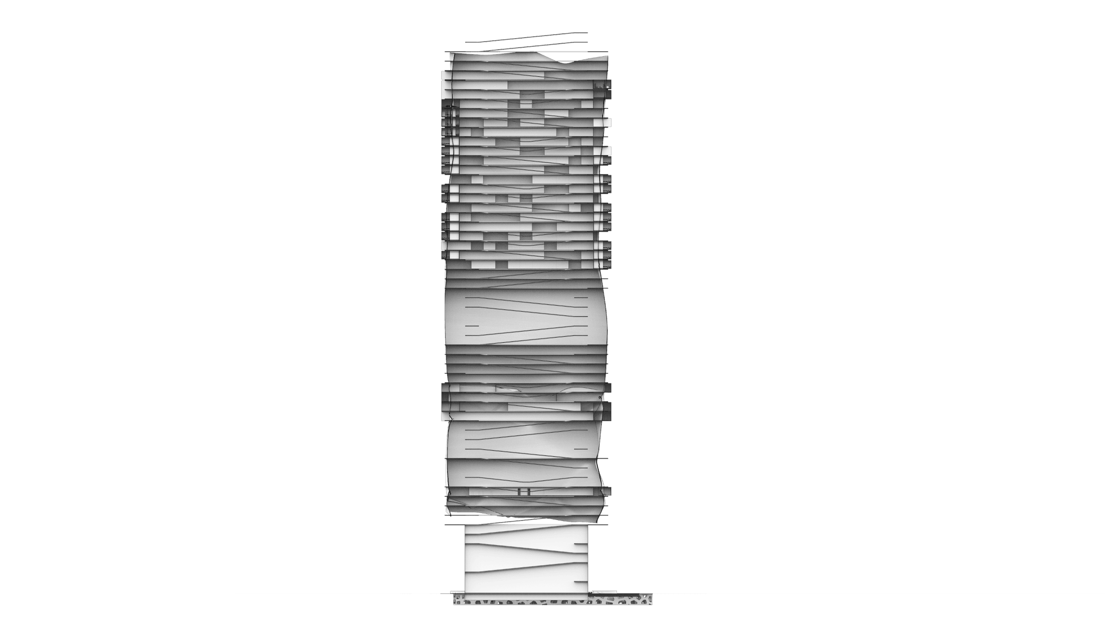 Monochrome tower elevation