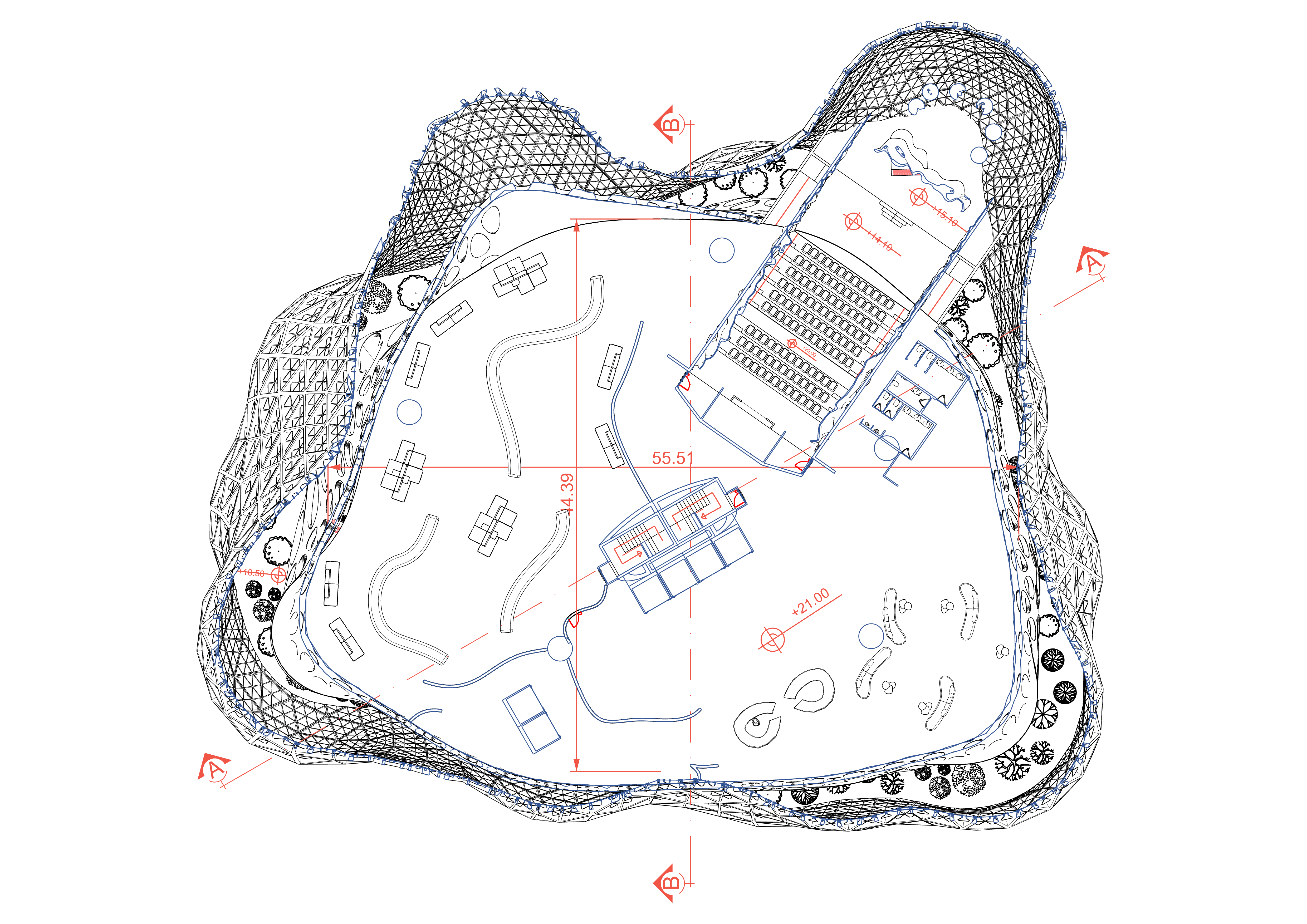 Multipurpose hall second floor plan